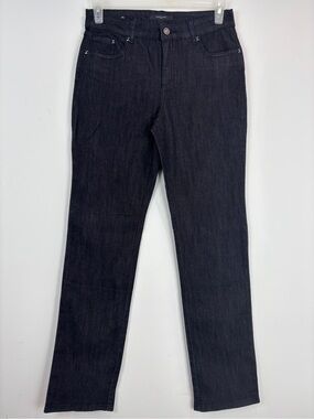 Simon Chang Denim Jeans Size 8 Dark Wash Straight Leg Stretch Classic Mid Rise